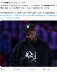 KD交易将扩大至7队？美记模拟7方交易方案：湖人迎赵四 勇士换里皇